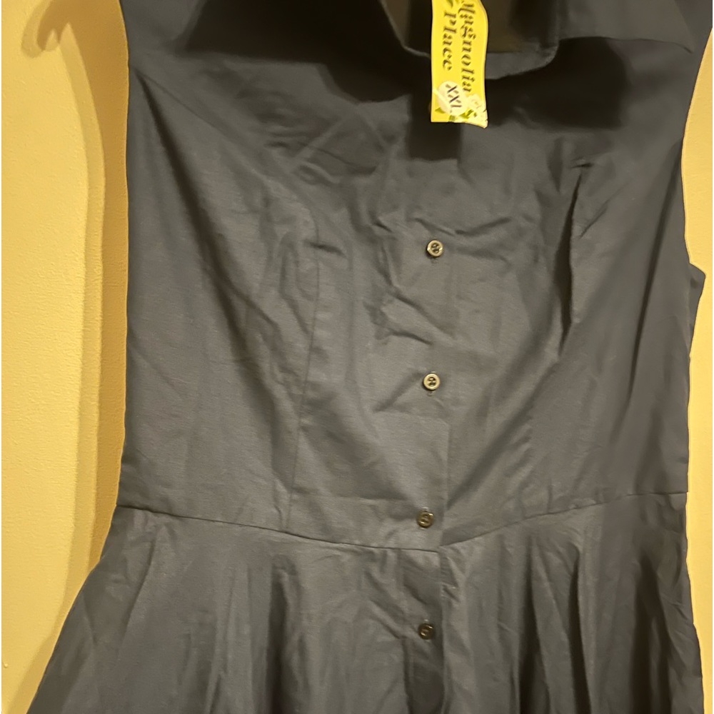 Unique Vintage Navy Swing Dress